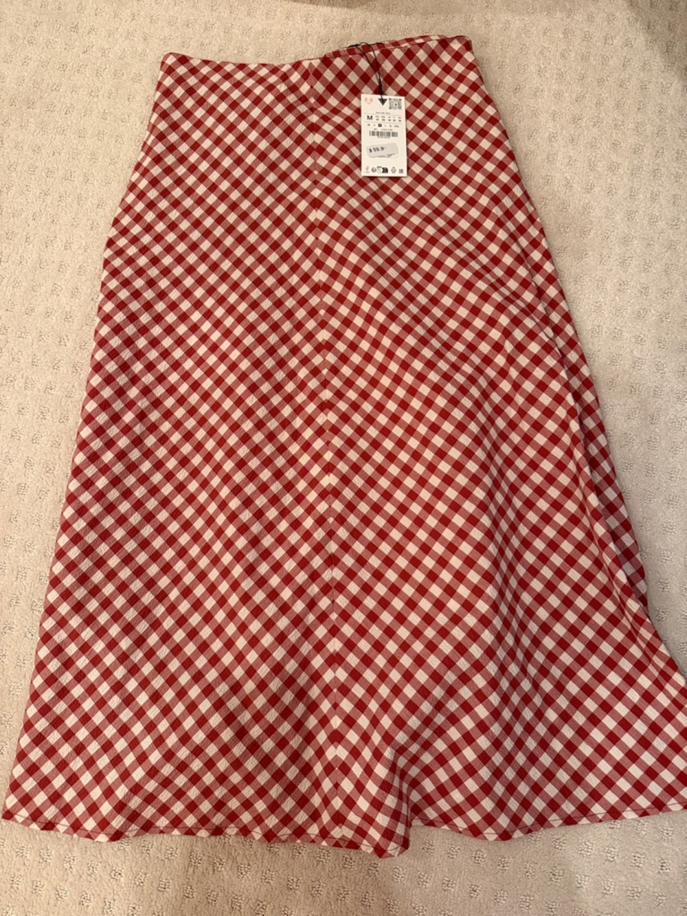 NWT ZARA gingham maxi skirt